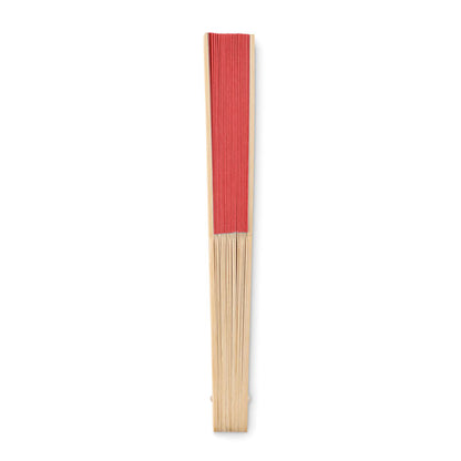 Abanico de madera de bambú cerrado rojo