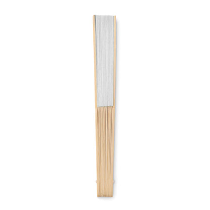 Abanico de madera de bambú cerrado blanco