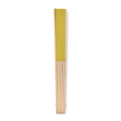 Abanico de madera de bambú cerrado amarillo