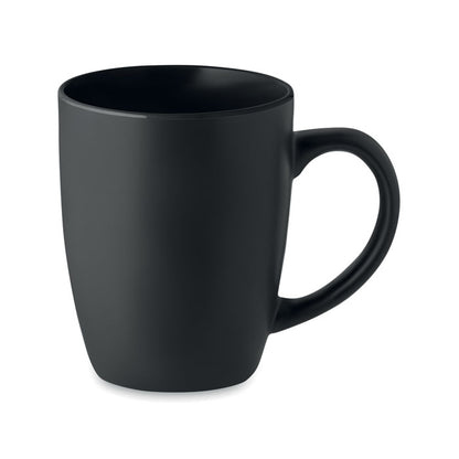 Taza redondeada de cerámica negra 