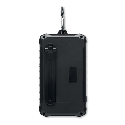 Power bank negra con cargador solar