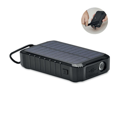 Cargador solar con dinamo de color negro