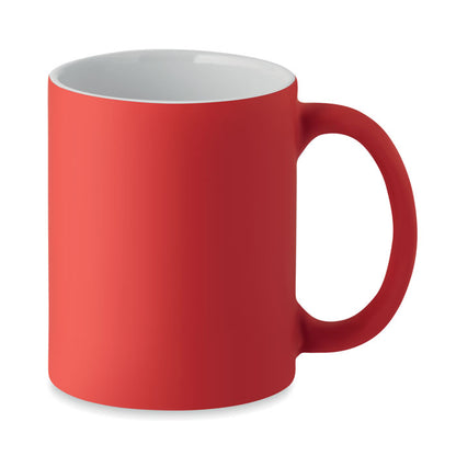 Taza roja mate con interior color blanco