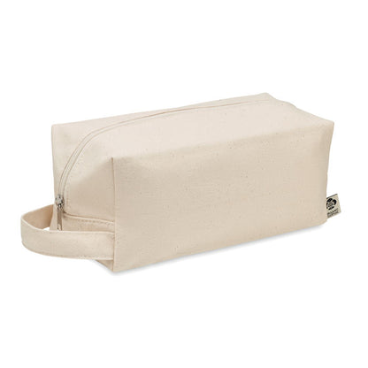 Neceser beige de canvas orgánico con asa