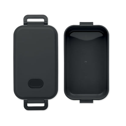 Recipiente para comida de plástico con tapadera color negro