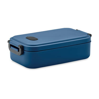 Fiambrera rectangular azul de plástico