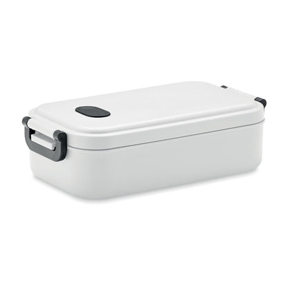 Fiambrera rectangular blanca de plástico