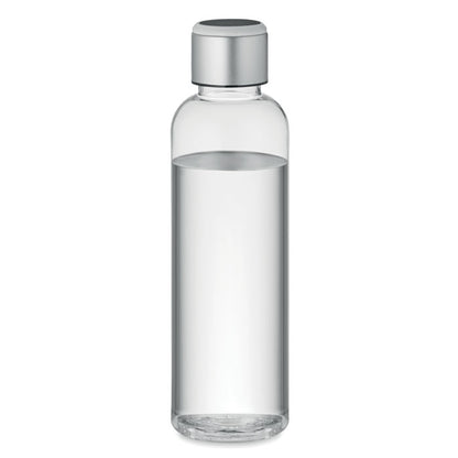 Botella de tritán transparente y tapa de acero