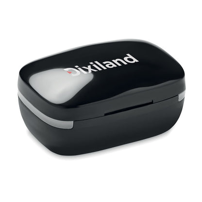 Auriculares inalámbricos en estuche de carga personalizada a un color