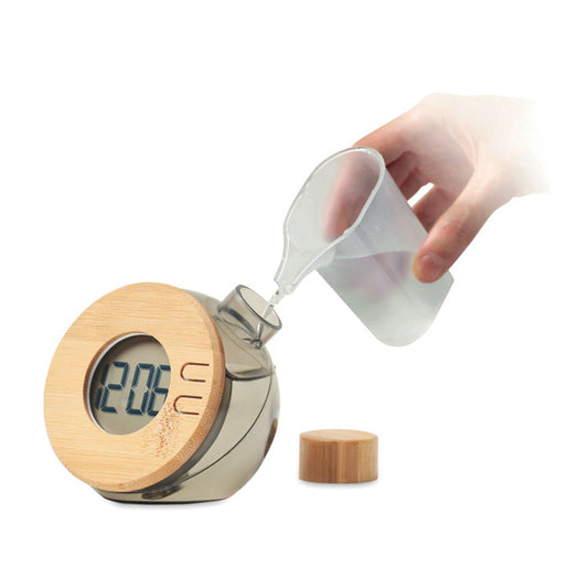 DROPPY LUX - Reloj LCD de bambú por agua
