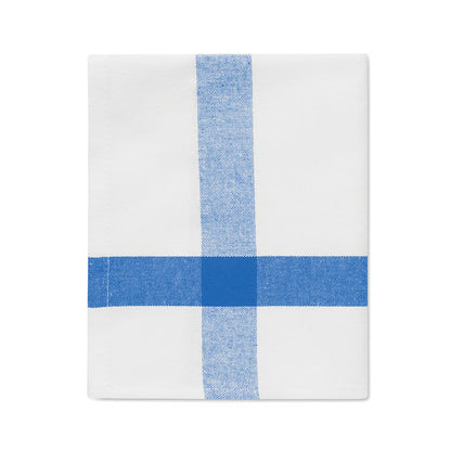 Trapo de algodón de cocina blanco y azul