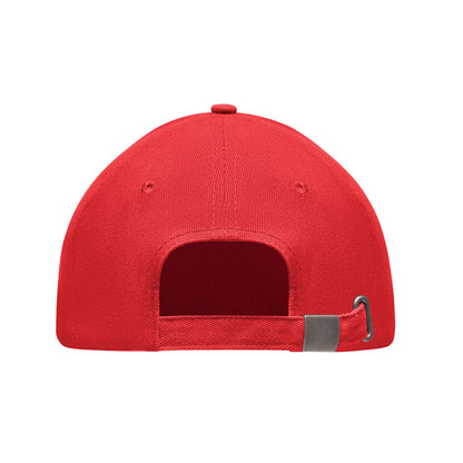 Cierre trasero con hebilla metálica de gorra roja