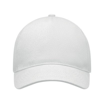 Panel frontal de gorra blanca de 5 paneles