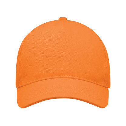Panel frontal de gorra naranja de 5 paneles