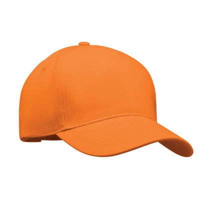 Gorra de algodón de 5 paneles naranja