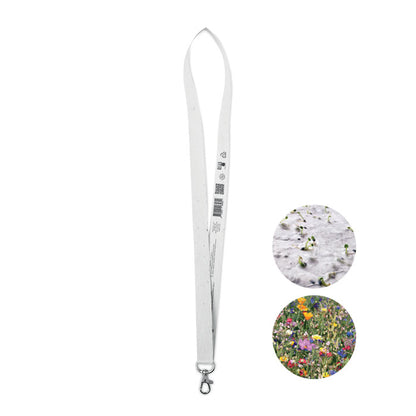 Lanyard de papel de semillas y foto de flores