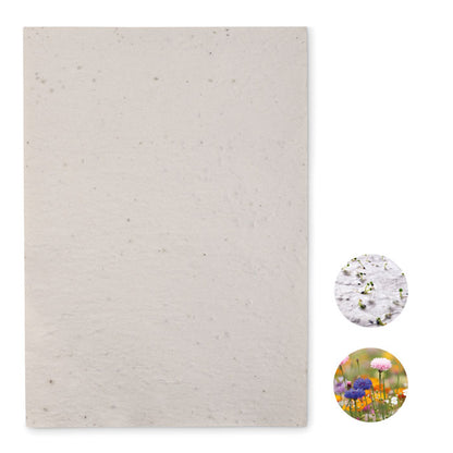 Hola A5 de papel con semillas de flores