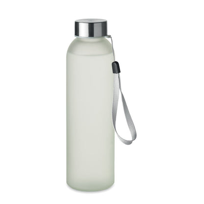 Vista superior de botella con tapón de acero