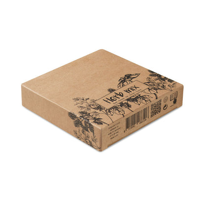 Caja de cartón con dibujos de flores