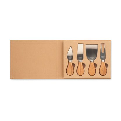Set de cuchillos y tenedores para quesos en caja