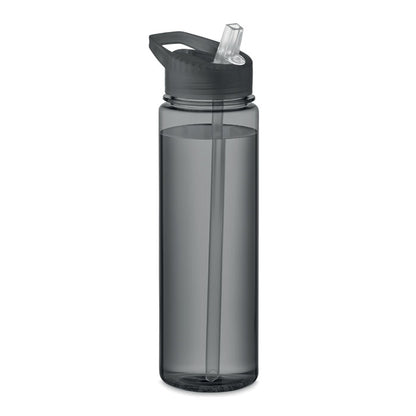 Botella gris de tritán con pajita y asa