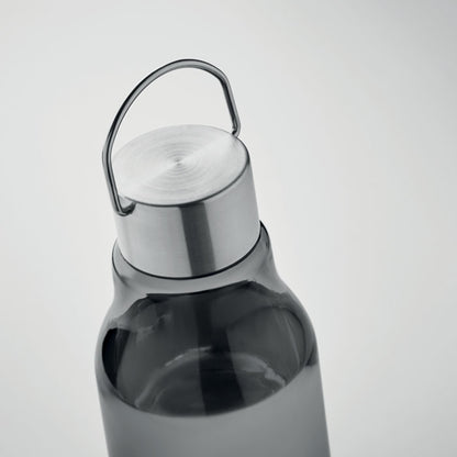 Botella de tritán gris y acero con asa 