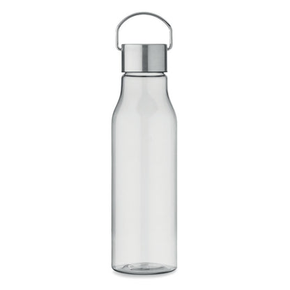 Botella de RPET con tapa de metal y asa