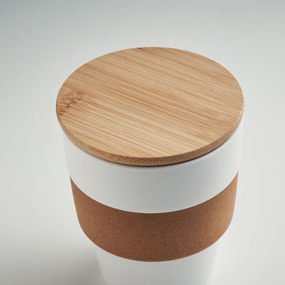 Tapadera de vaso blanco hermética y de madera
