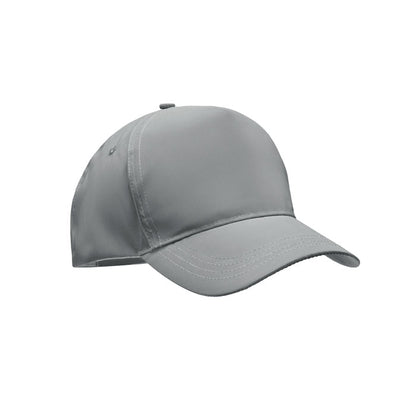 Gorra de 5 paneles reflectante color gris