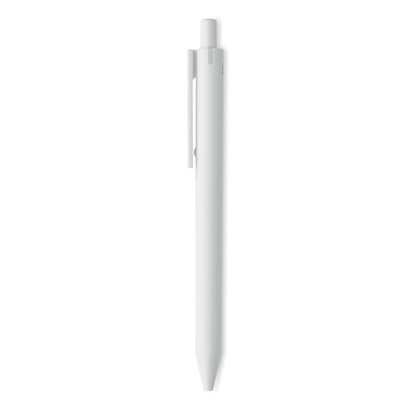 Bolígrafo blanco de plástico con clip blanco