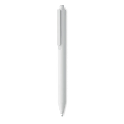Bolígrafo de plástico blanco con clip blanco