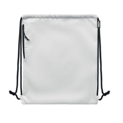 Mochila de cuerdas de poliéster RPET blanca
