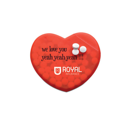 Cajita de caramelos en forma de corazón personalizada con logotipo