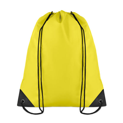 Mochila amarilla de cordones de poliéster