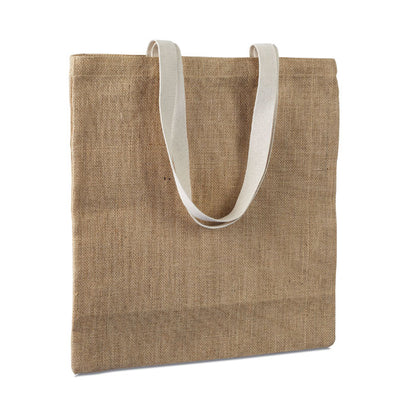 Bolsa de la compra de yute con asas de algodón.