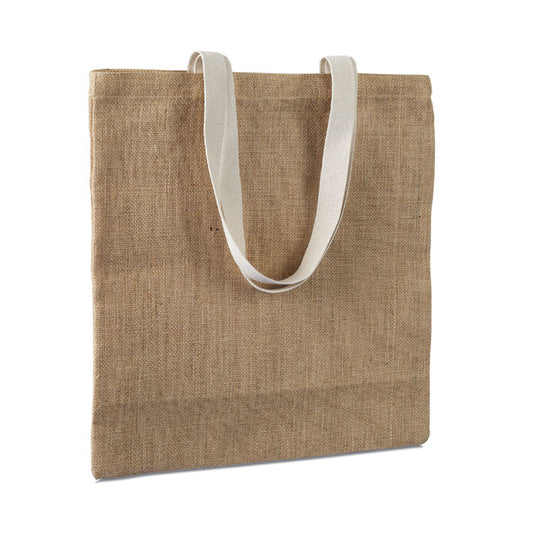 Bolsa de la compra de yute con asas de algodón.