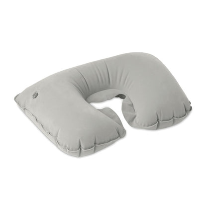Almohadilla gris de viaje con funda 
