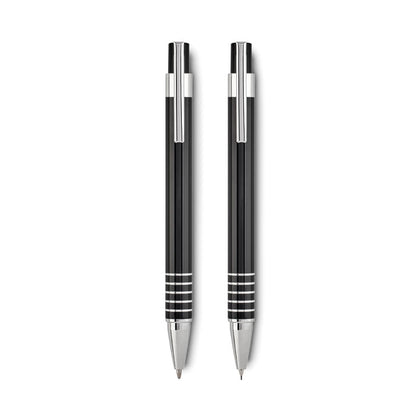 Bolígrafo y portaminas de aluminio negro