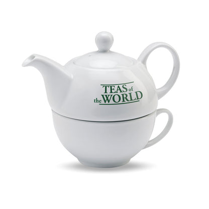 Set de tetera y taza personalizado con logotipo