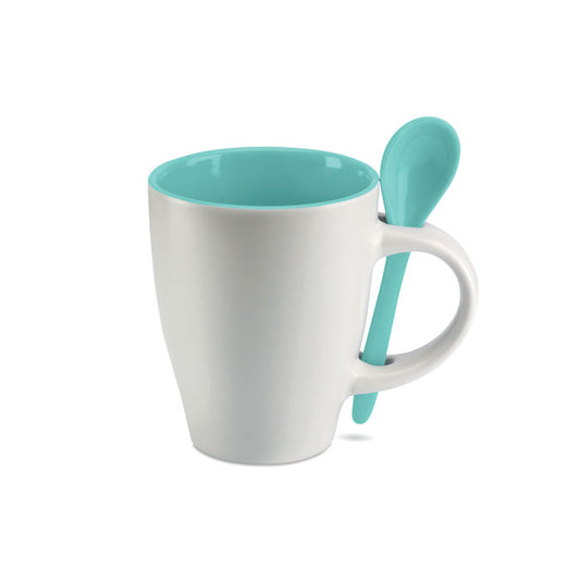 DUAL - Taza bicolor con cuchara 250 ml