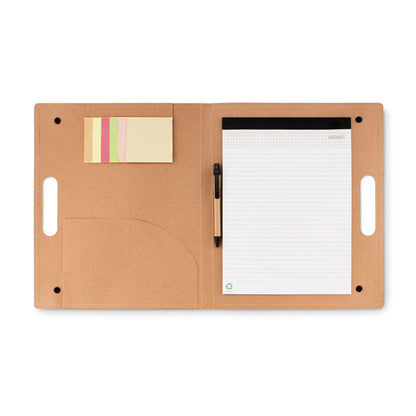 Portadocumentos, libreta, boli, notas adhesivas