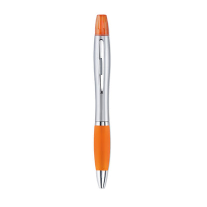 Bolígrafo con marcador naranja flúor