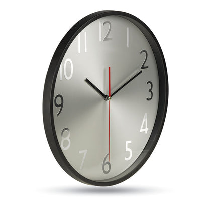 Reloj de oficina o de cocina redondo gris y negro