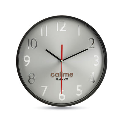 Reloj circular de pared personalizado con logotipo en la esfera