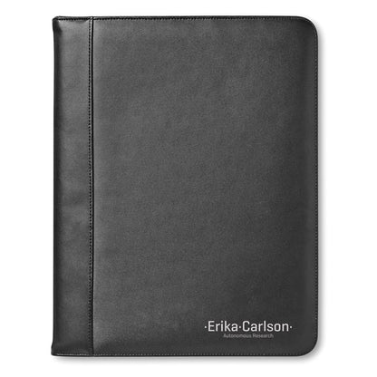 Carpeta tamaño Din-A4 de piel negra personalizada con logotipo