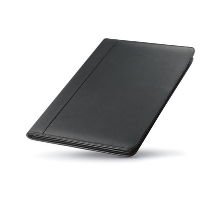 Carpeta de PU negro con cierre cremallera