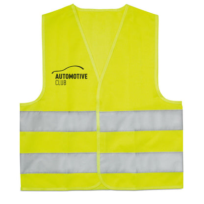 Chaleco infantil reflectante amarillo personalizado con logotipo