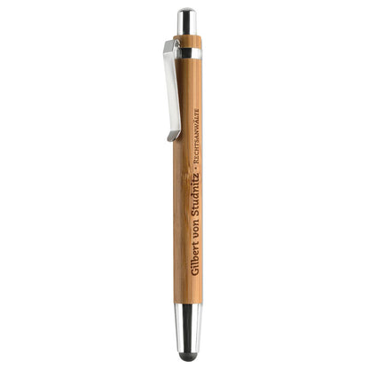 Boli de bambú y metal con logotipo impreso