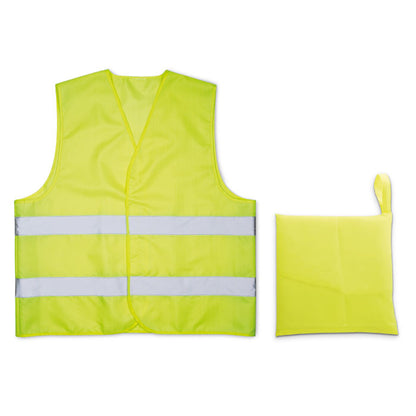 chaleco amarillo reflectante con funda