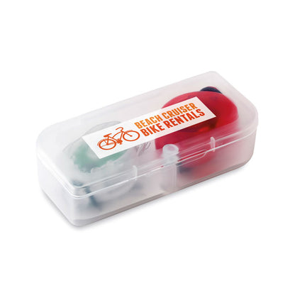 Set de luces para ciclismo personalizada con logotipo en la caja